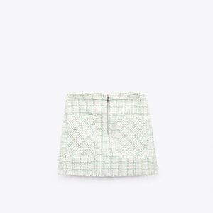 Zara Mint Green Tweed Skort